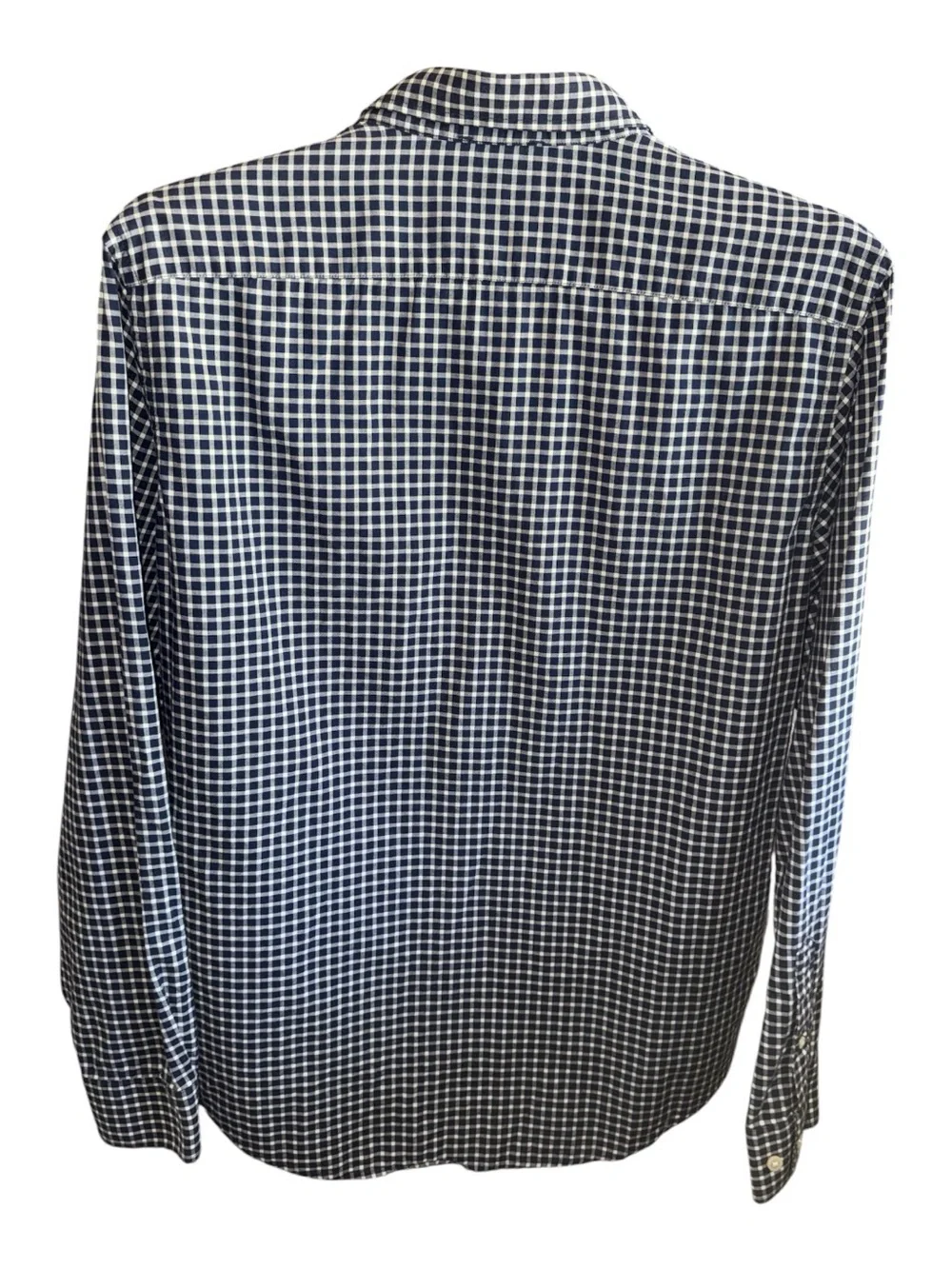 Banana Republic Navy and White Check Button-Down Shirt Mens Size Medium Slim Fit
